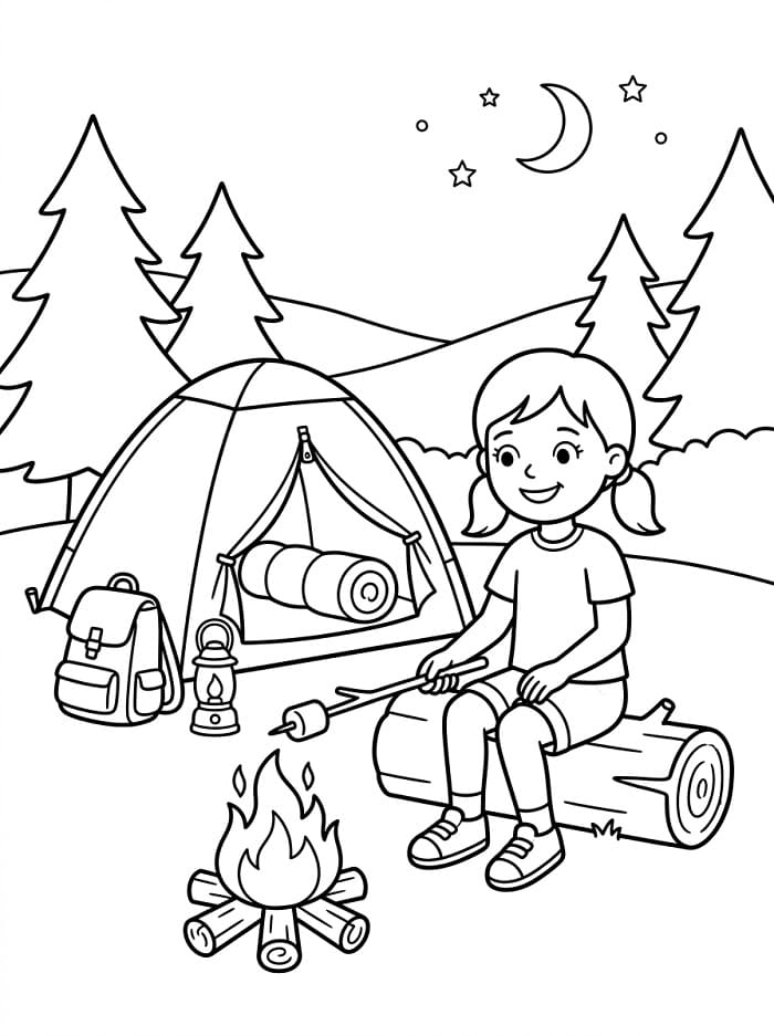Målarbilder Camping