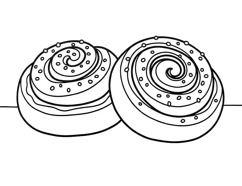 Målarbild Två kanelbullar