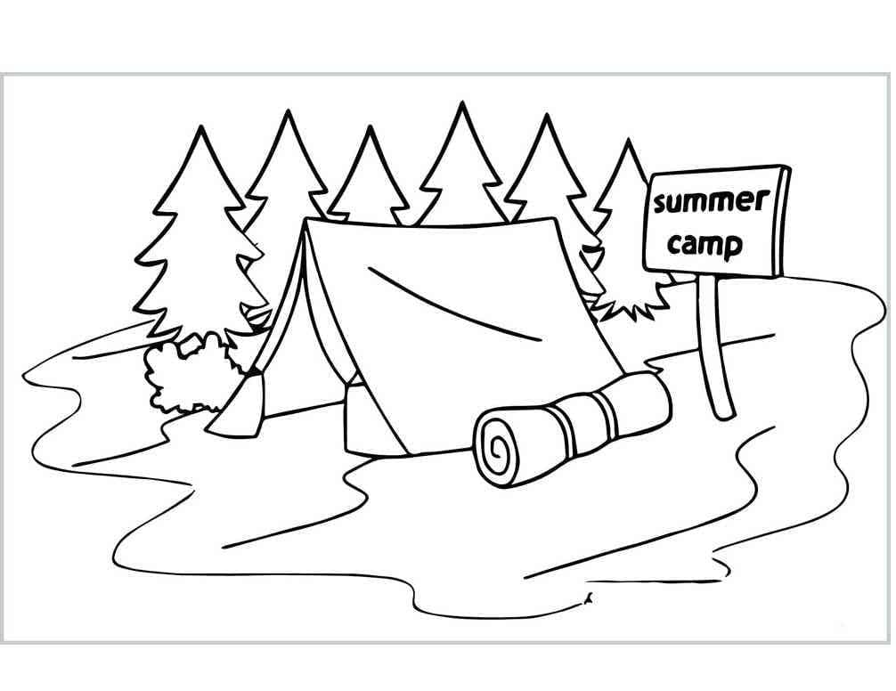 Målarbild Utskrivbar Camping