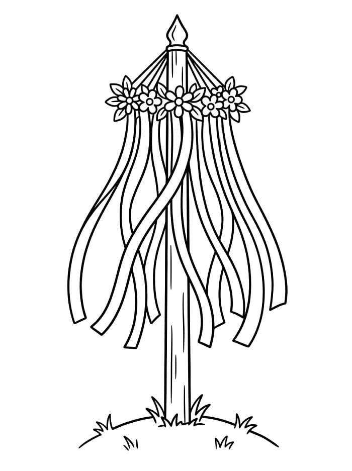 Målarbild Utskrivbar Midsommarstång