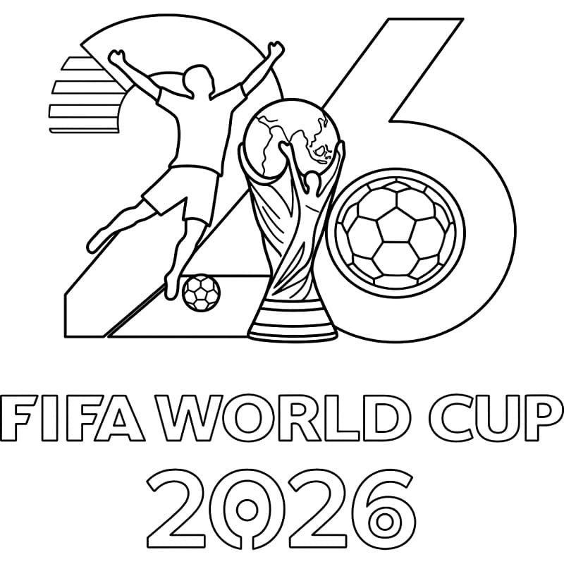 Målarbild Utskrivbar VM 2026