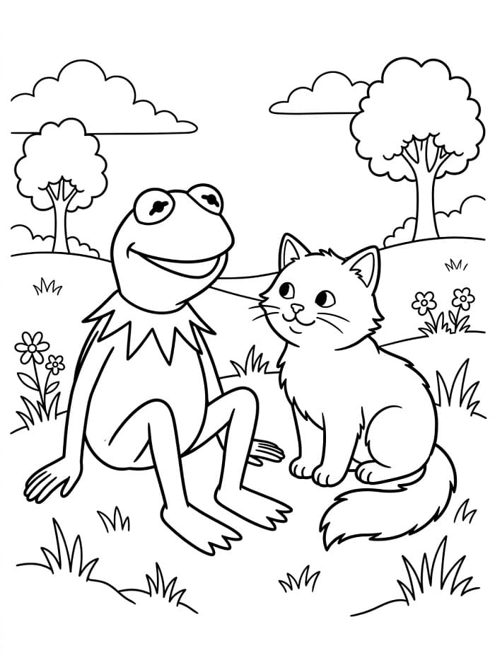Målarbild Utskrivbar bild av Kermit