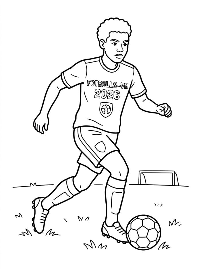 Målarbild VM 2026 Fotbollsspelare