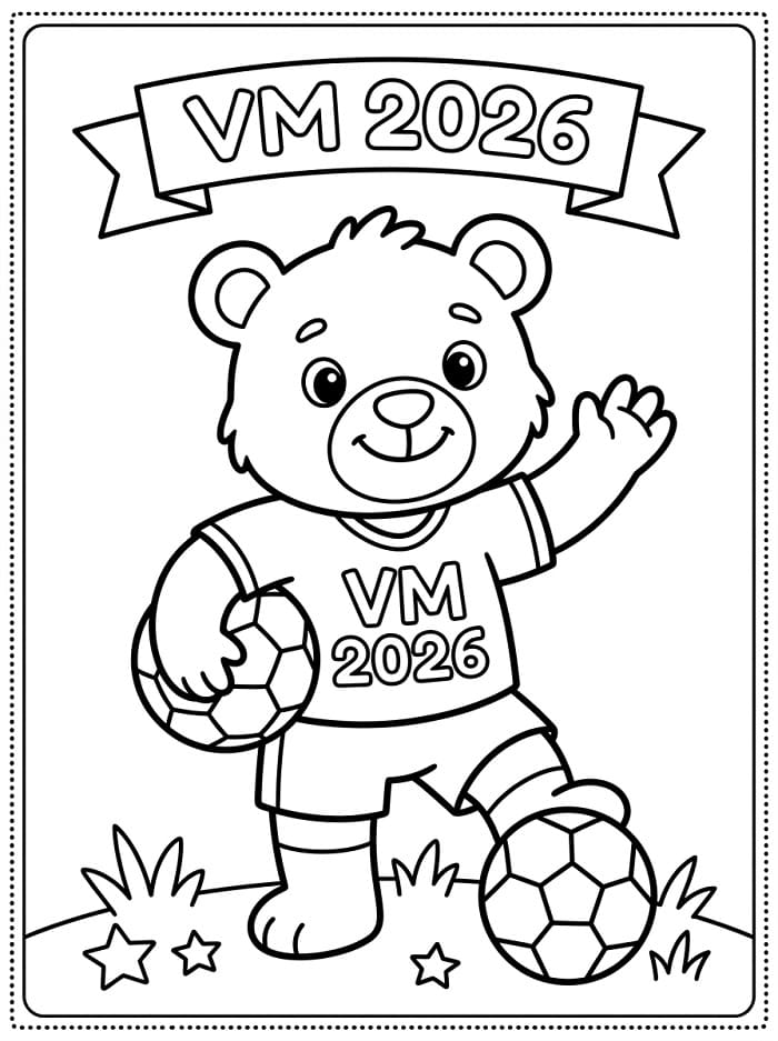Målarbild VM 2026 Gratis Utskrivbar