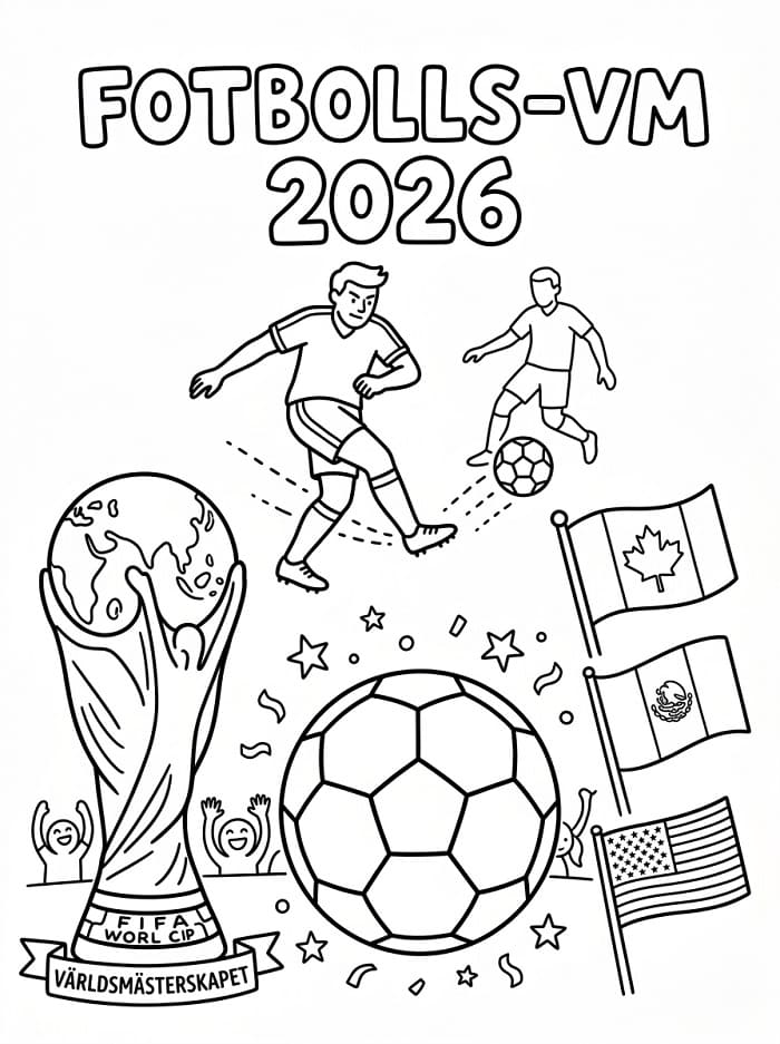 Målarbild VM 2026 Gratis