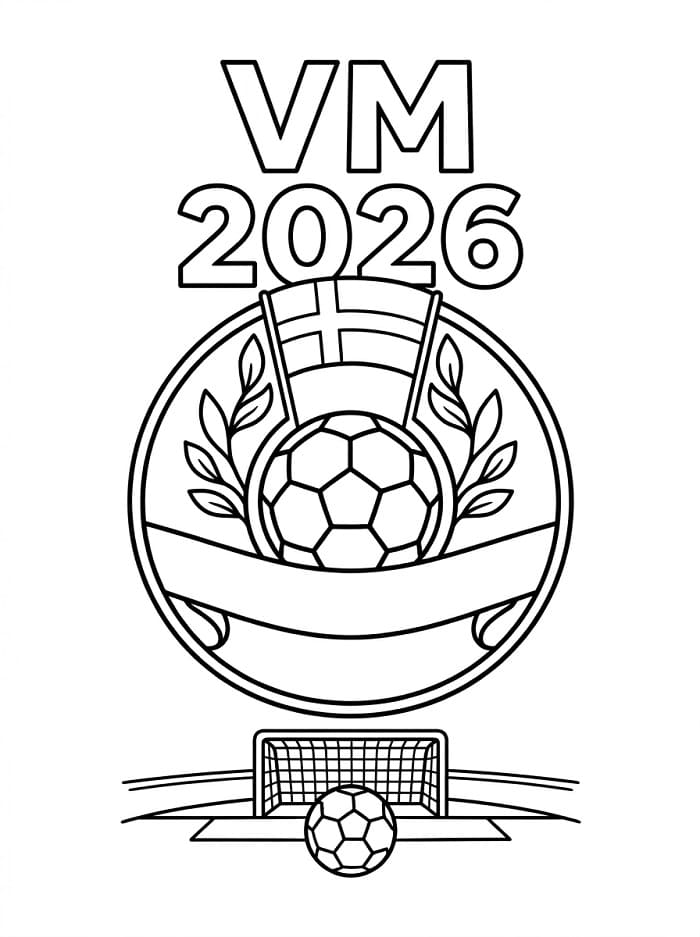 Målarbild VM 2026 Utskrivbar för Barn