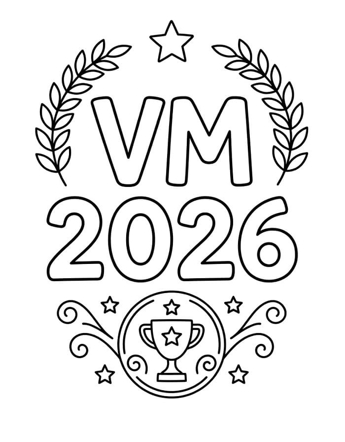 Målarbild VM 2026 Utskrivbar