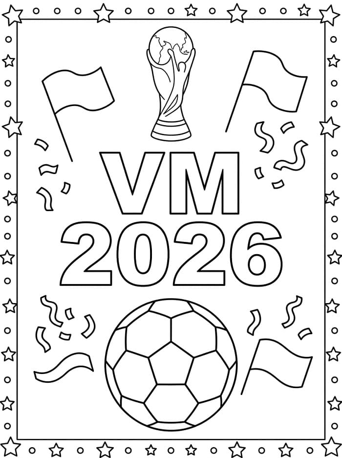 Målarbild VM 2026 för Barn