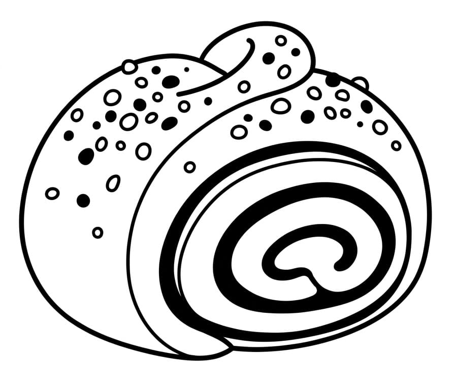 Målarbild Vanlig kanelbulle