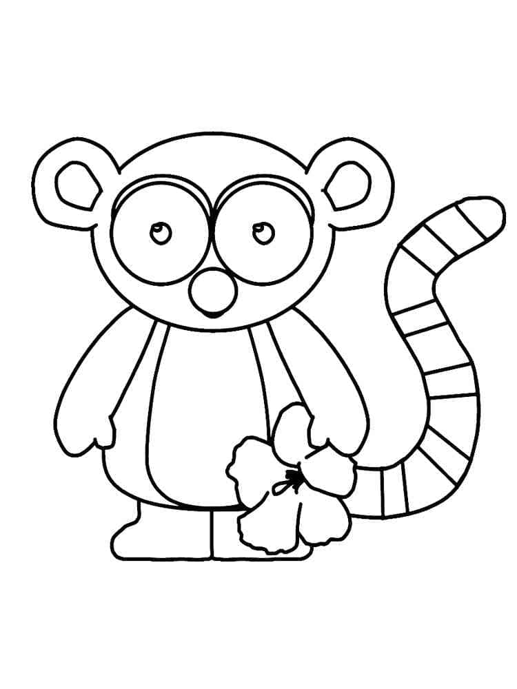 Målarbild Baby Lemur