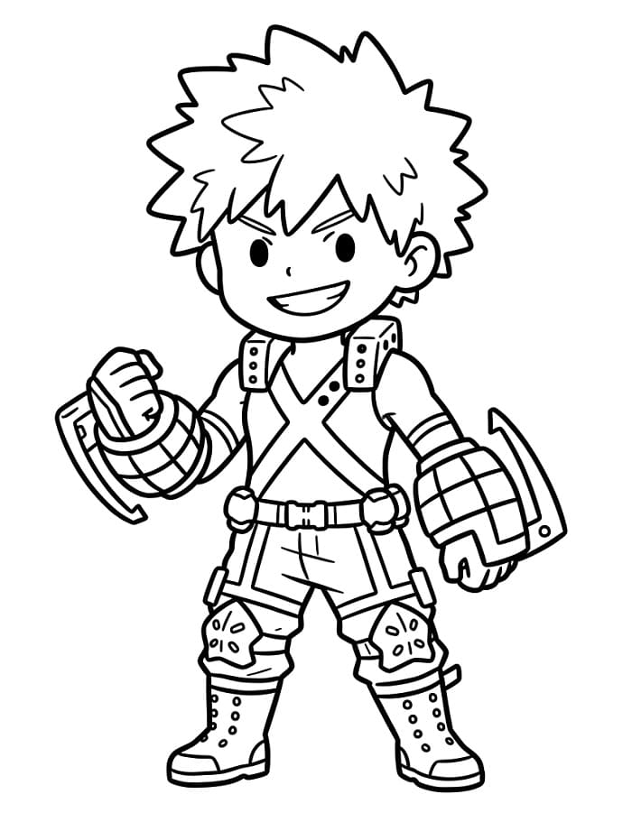 Målarbild Bedårande Katsuki Bakugo