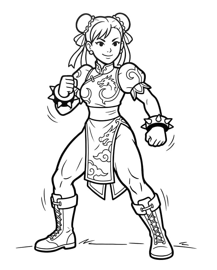Målarbild Chun Li från Street Fighter