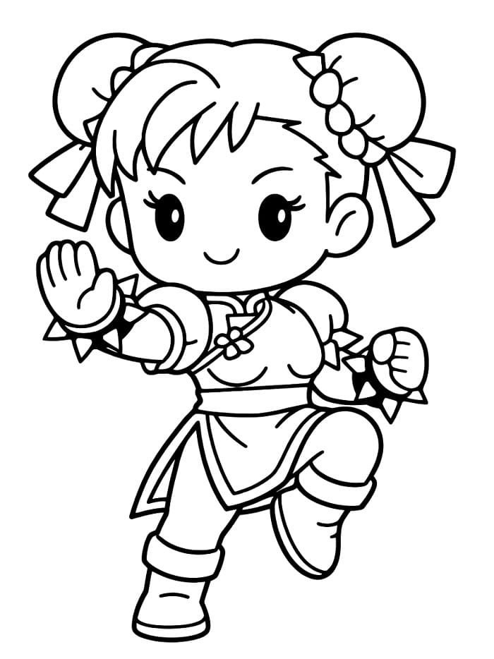 Målarbild Chun Li i Street Fighter
