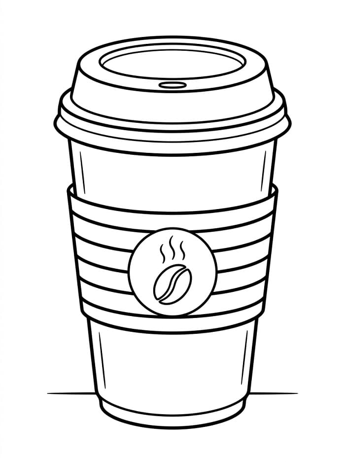 Målarbild En plastkaffekopp
