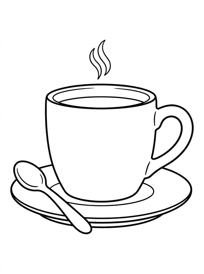 Målarbild En varm kaffekopp