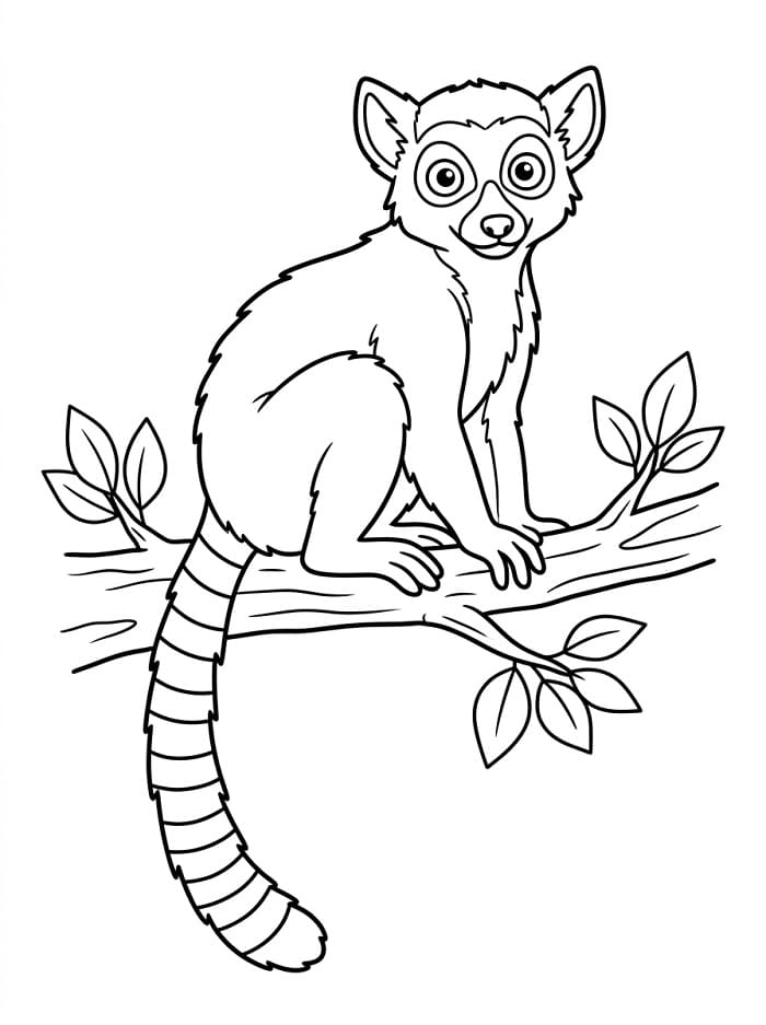 Målarbild Glad lemur
