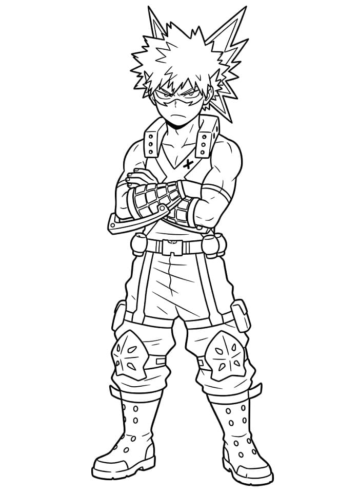 Målarbild Gratis Katsuki Bakugo för Barn