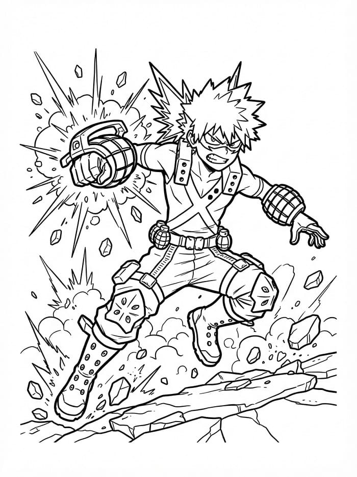 Målarbild Gratis Katsuki Bakugo