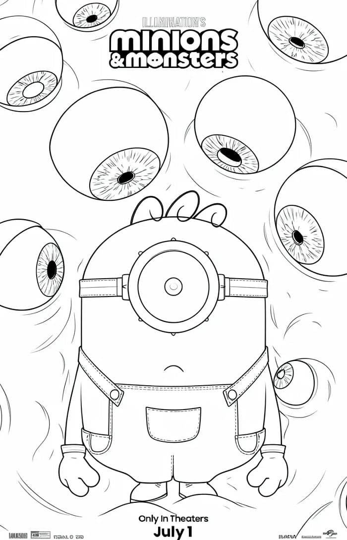 Målarbild Gratis Minioner och Monster