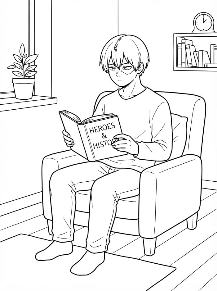 Målarbild Gratis Shoto Todoroki för Barn