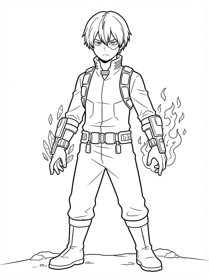 Målarbild Gratis Shoto Todoroki