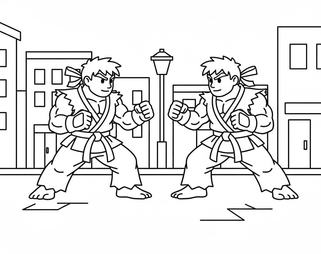 Målarbild Gratis Street Fighter