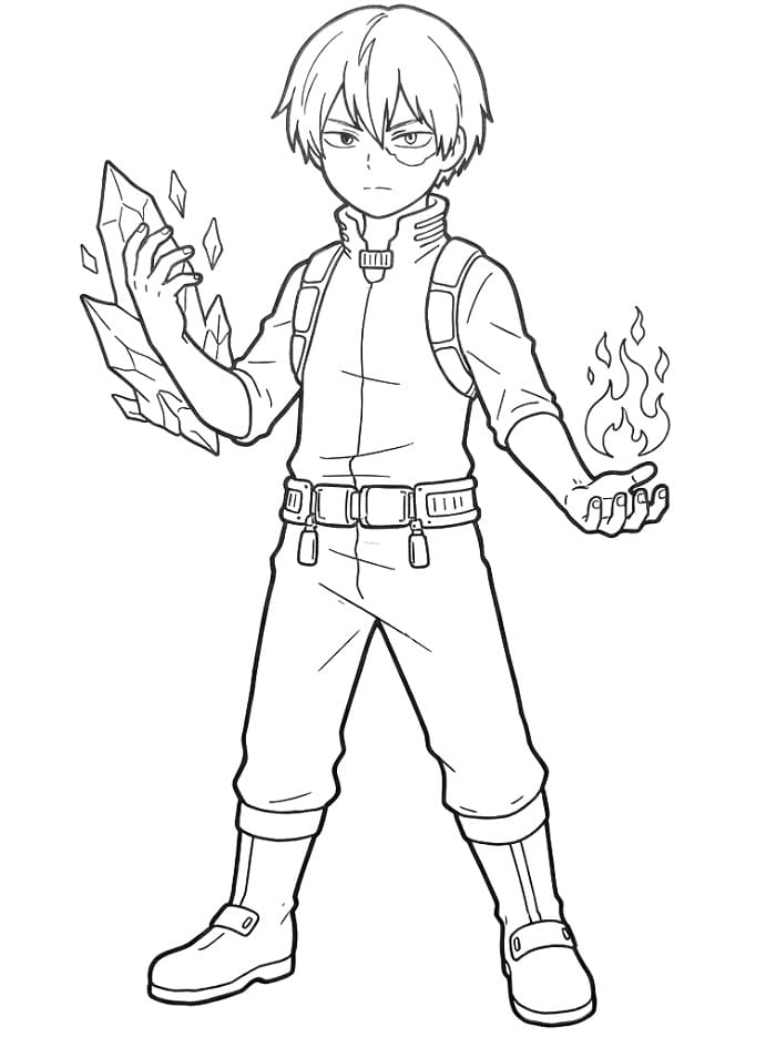 Målarbild Gratis Utskrivbar Shoto Todoroki