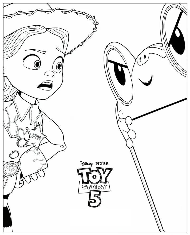 Målarbild Jessie och Lilypad från Toy Story 5