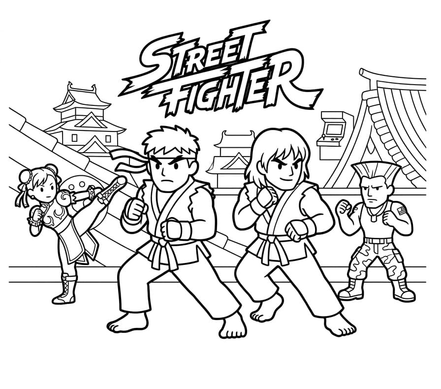 Målarbild Karaktärer från Street Fighter