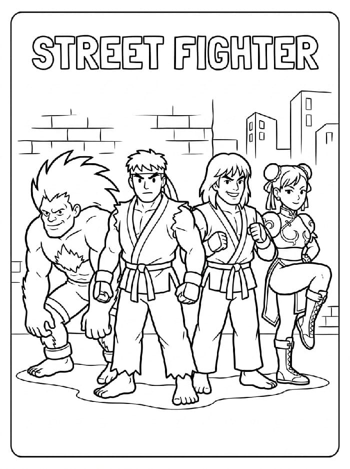Målarbild Karaktärer i Street Fighter