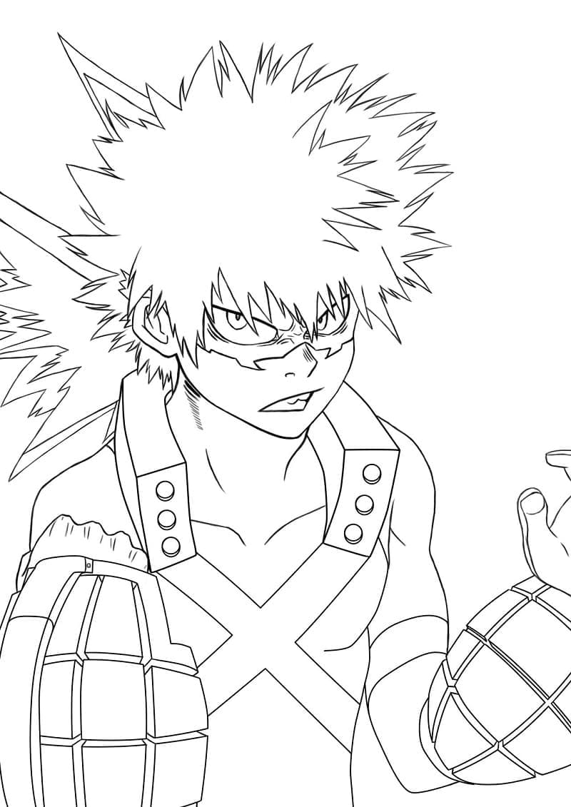 Målarbild Katsuki Bakugo För 4-åriga barn