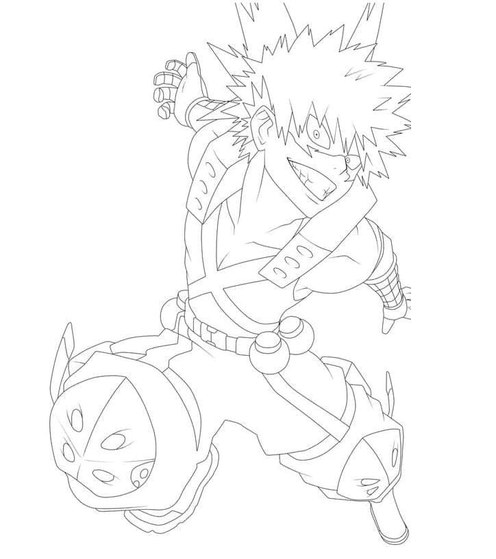 Målarbild Katsuki Bakugo För 6-åriga barn
