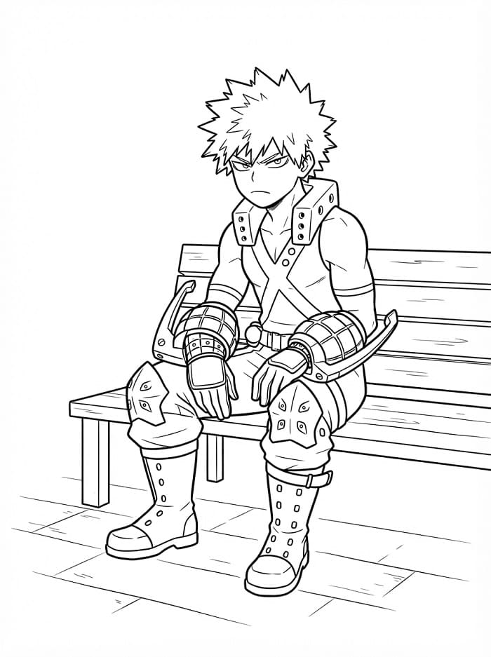 Målarbild Katsuki Bakugo Gratis Utskrivbar