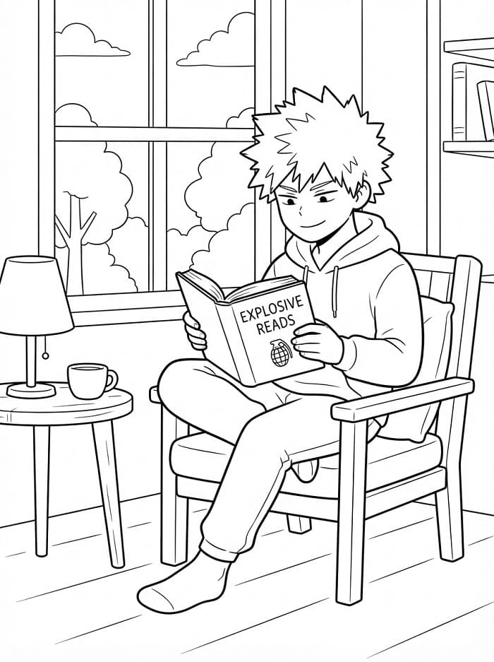 Målarbild Katsuki Bakugo Gratis för Barn