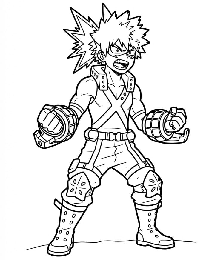 Målarbild Katsuki Bakugo Gratis