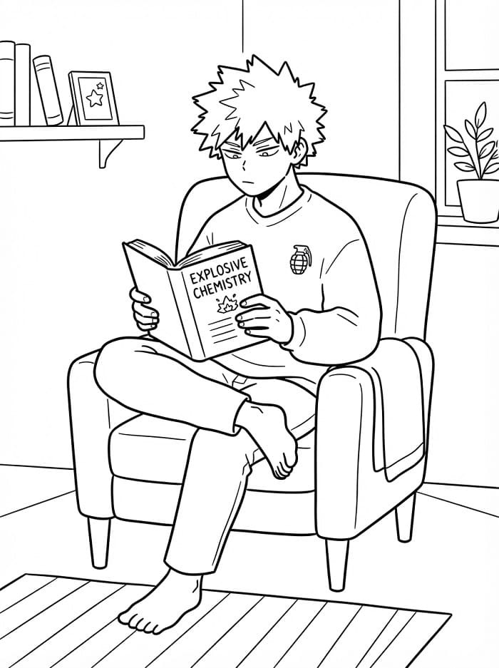 Målarbild Katsuki Bakugo Utskrivbar för Barn