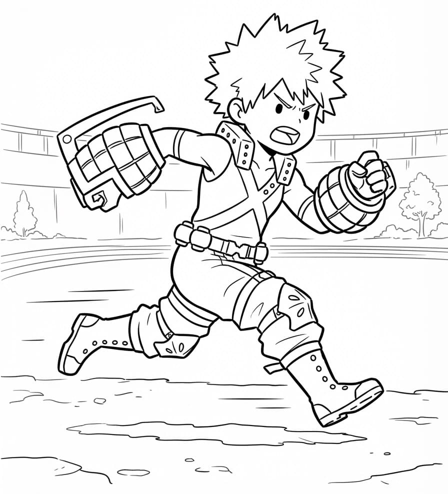 Målarbild Katsuki Bakugo Utskrivbar