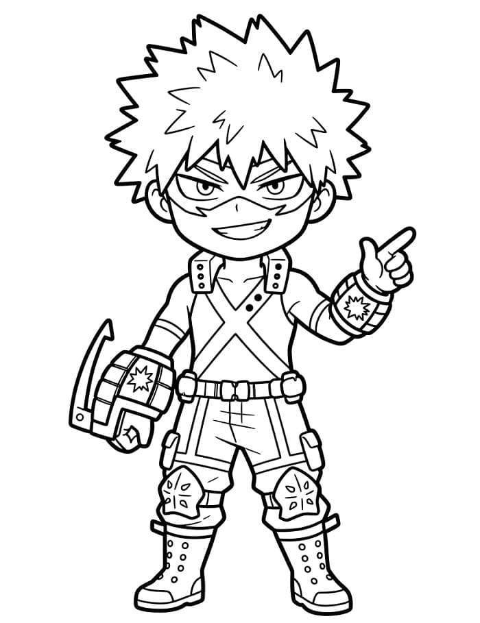 Målarbild Katsuki Bakugo i My Hero Academia
