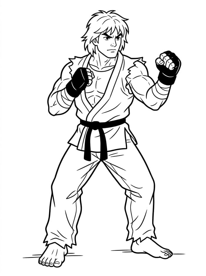 Målarbild Ken från Street Fighter