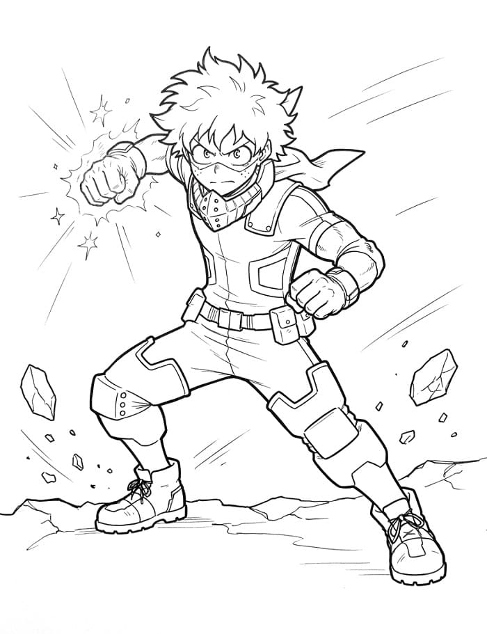 Målarbild Kraftfull Midoriya