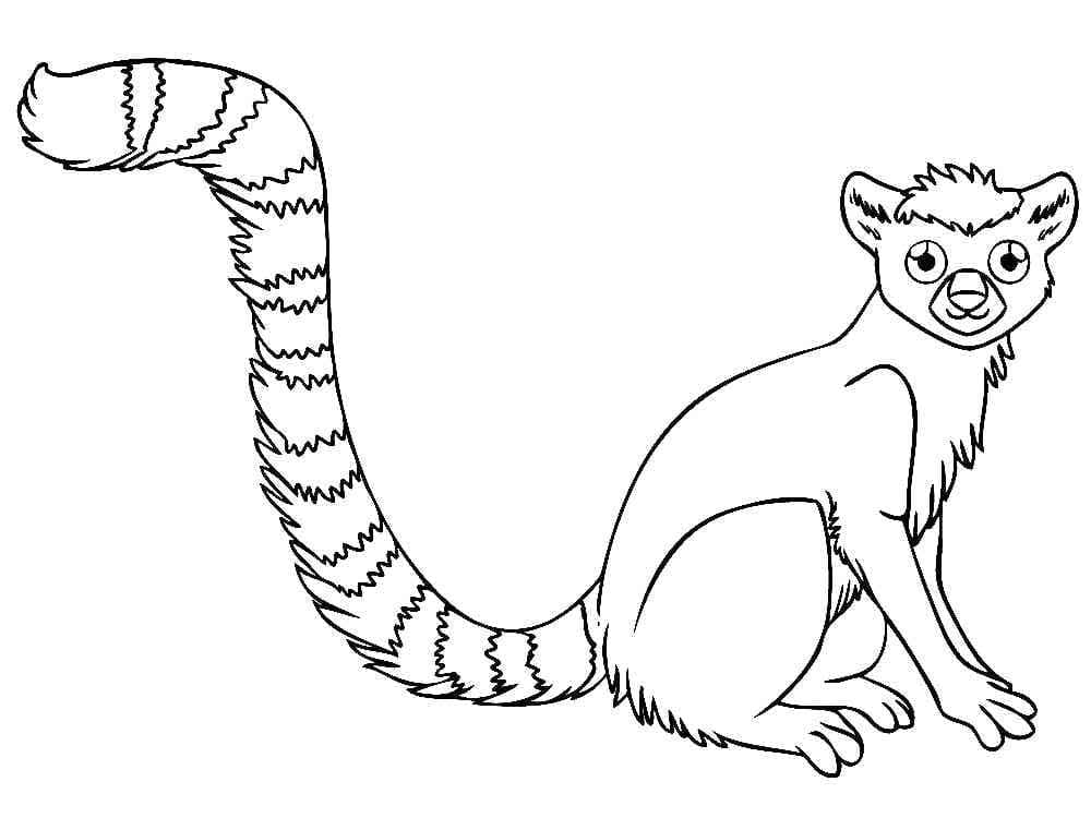 Målarbild Lemur Gratis för Barn