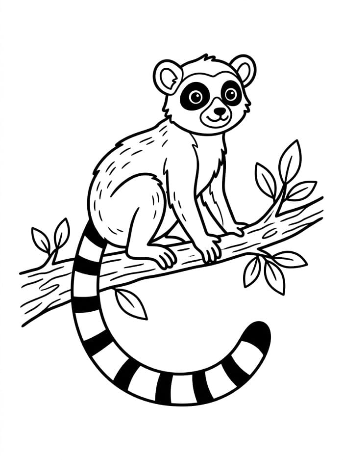 Målarbild Lemur i trädet