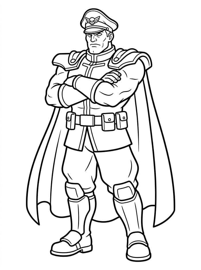 Målarbild M. Bison från Street Fighter
