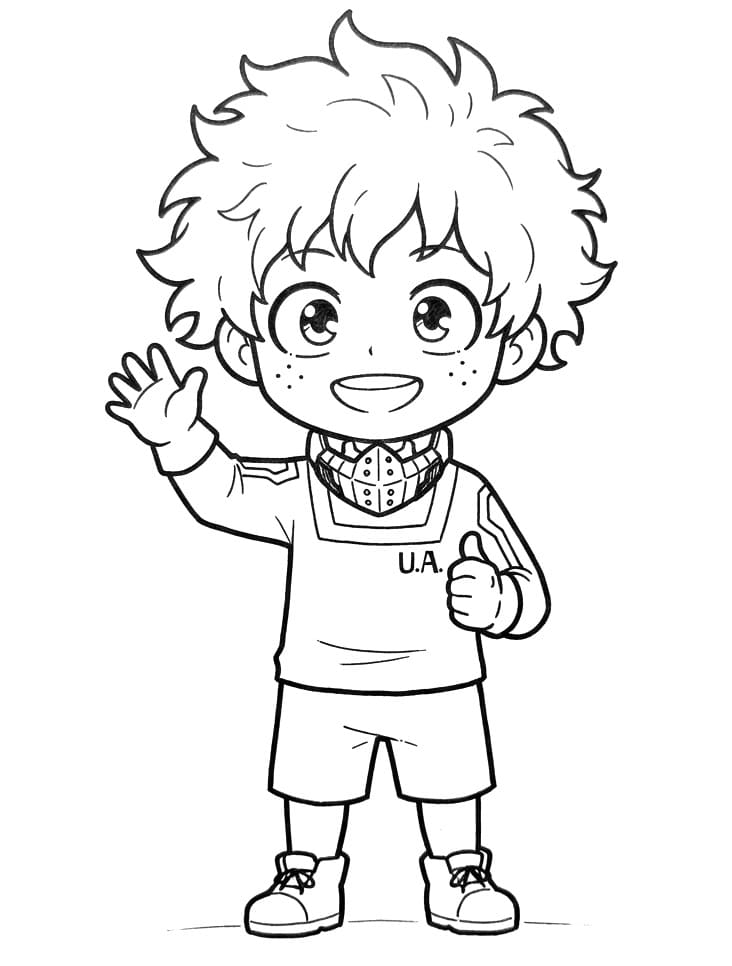 Målarbild Midoriya Chibi