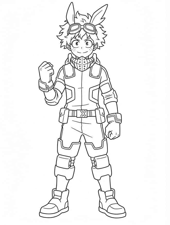Målarbild Midoriya från My Hero Academia