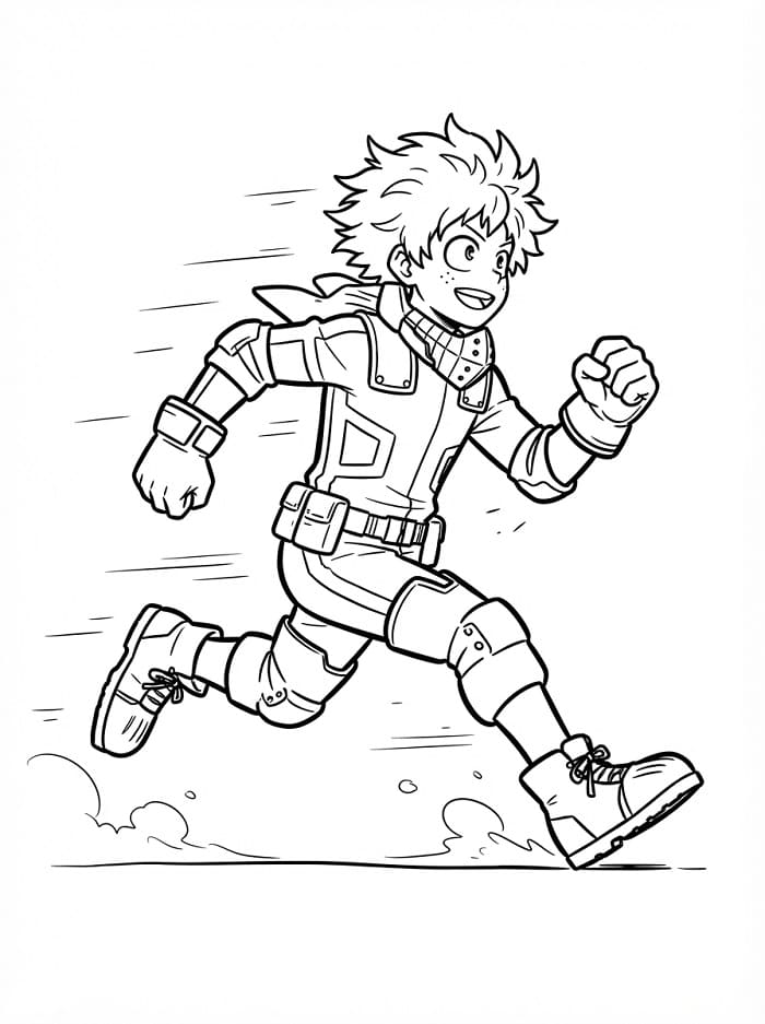 Målarbild Midoriya springer