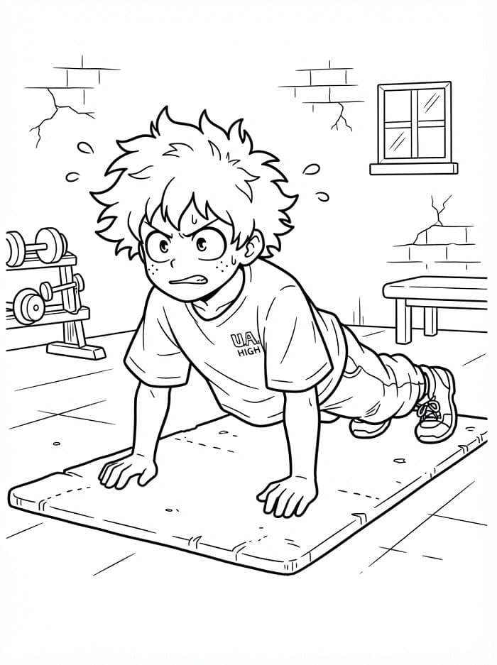 Målarbild Midoriya tränar
