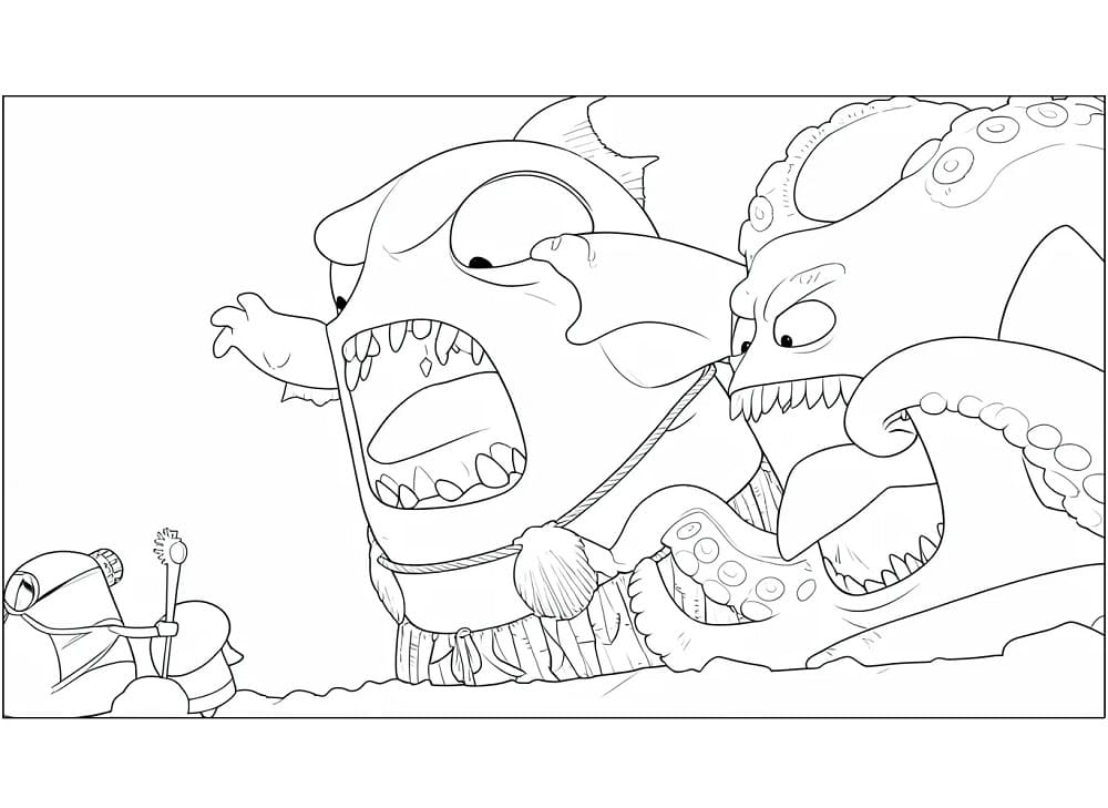 Målarbild Minioner och Monster Gratis