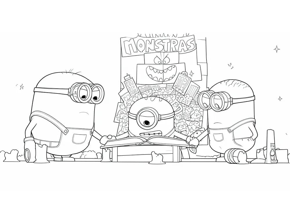 Målarbild Minioner och monster
