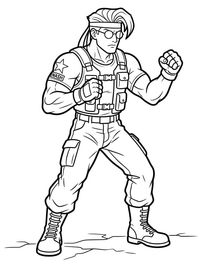 Målarbild Nash från Street Fighter